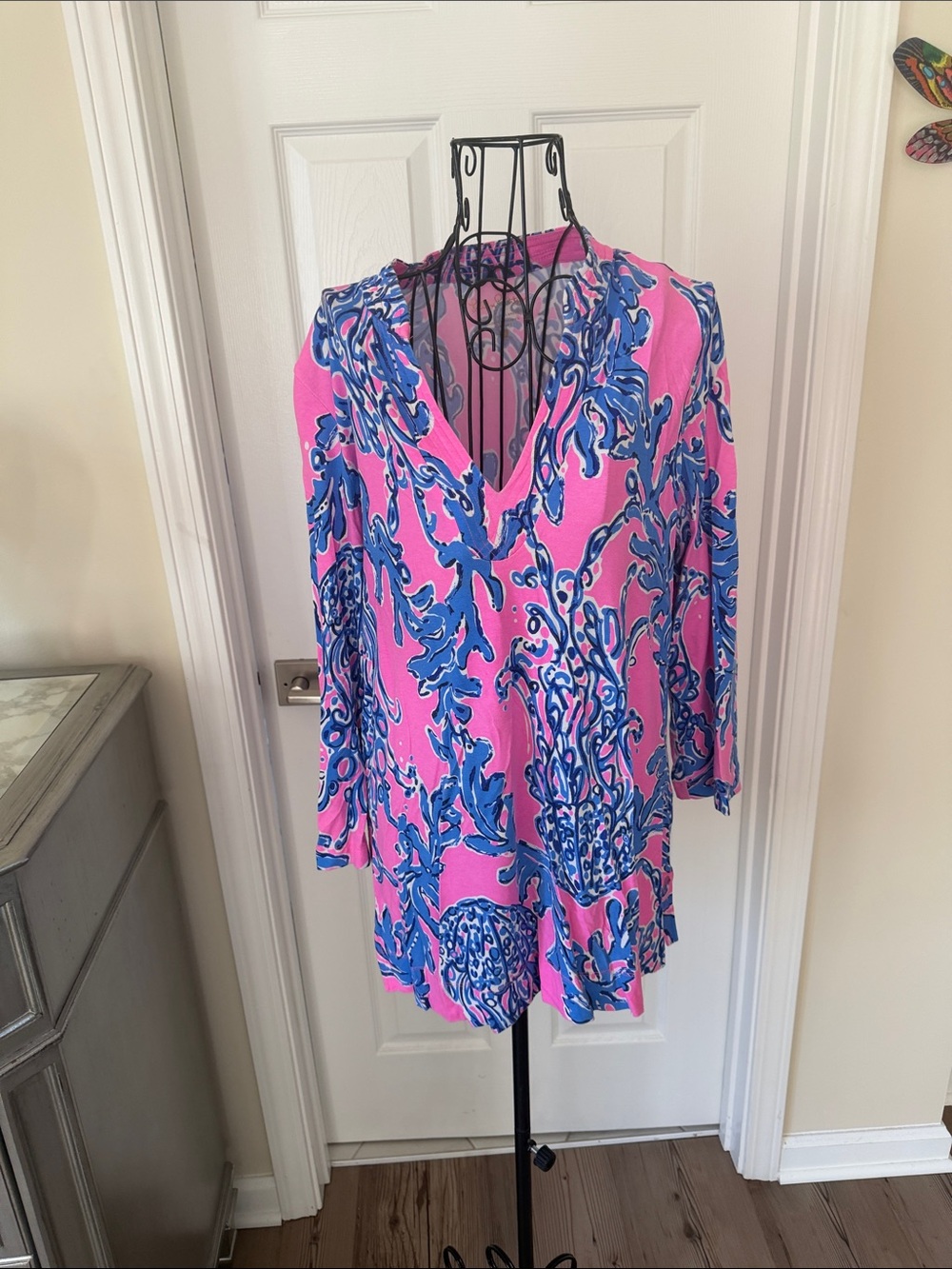 Lily Pullitzer Women’s Pink & Blue V-Neck Tunic Top